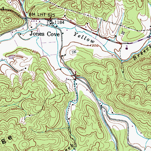 Topographic Map of Chucky Creek, TN