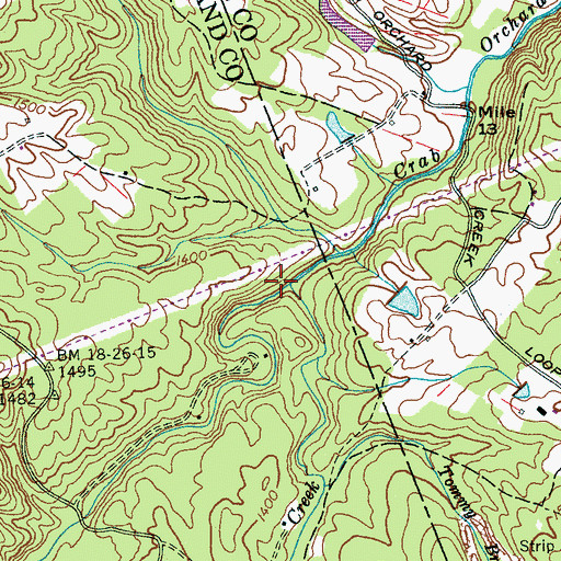 Topographic Map of Chucky Creek, TN