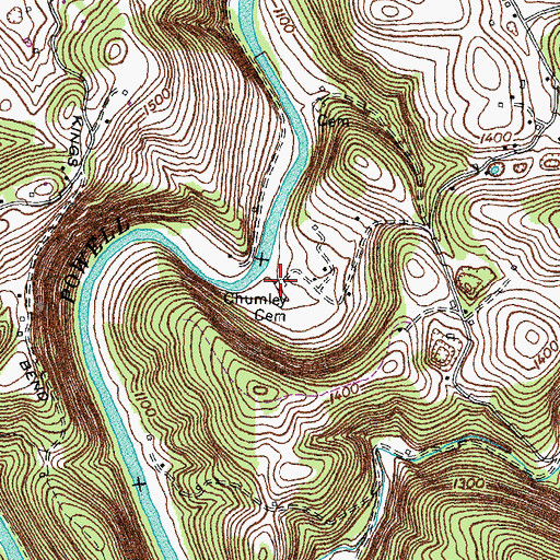 Topographic Map of Chumley Cemetery, TN