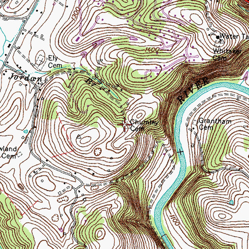 Topographic Map of Chumley Cemetery, TN