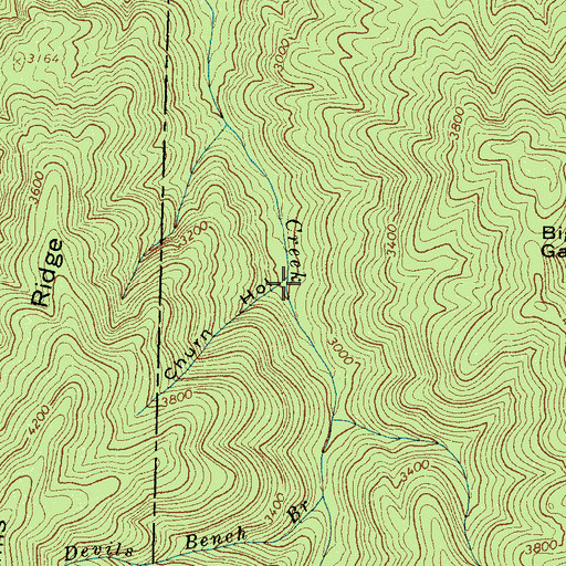 Topographic Map of Churn Hollow, TN