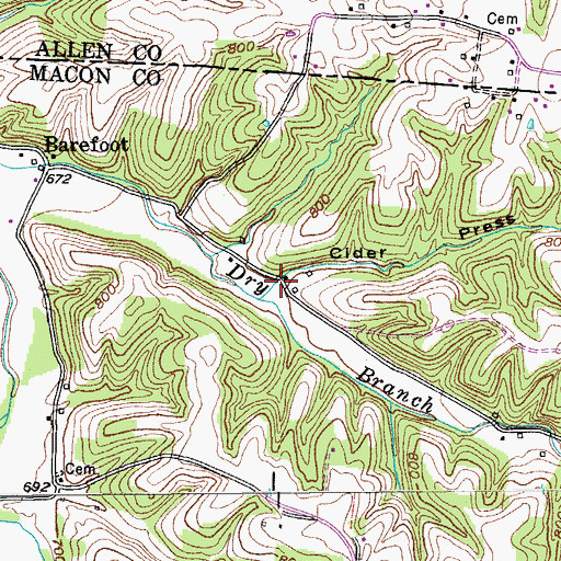 Topographic Map of Cider Press Hollow, TN