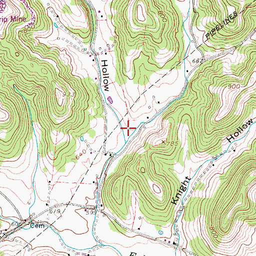 Topographic Map of Clampit Hollow, TN