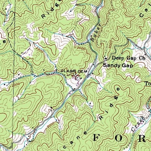 Topographic Map of Clark Cemetery, TN