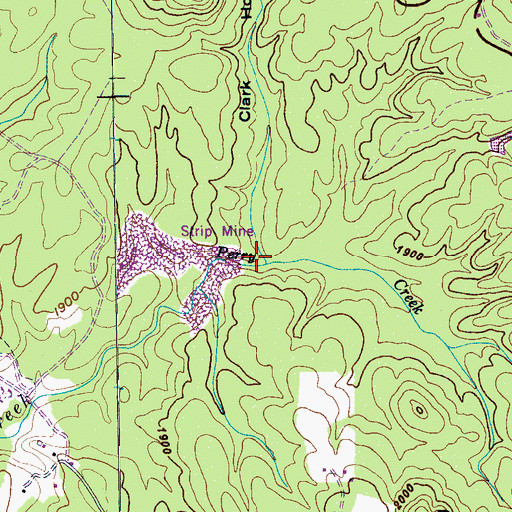 Topographic Map of Clark Hollow, TN
