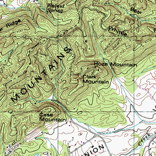 Topographic Map of Clark Mountain, TN