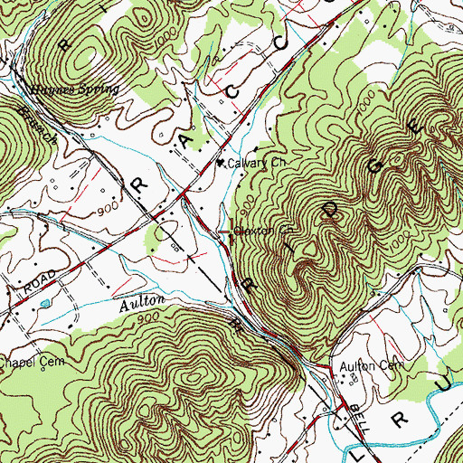 Topographic Map of Claxton Church, TN