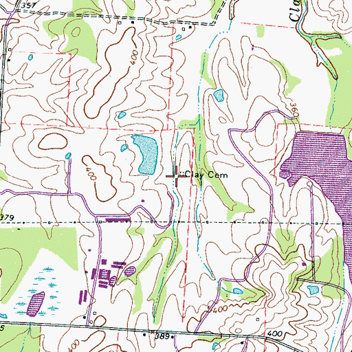 Topographic Map of Clay Cemetery, TN