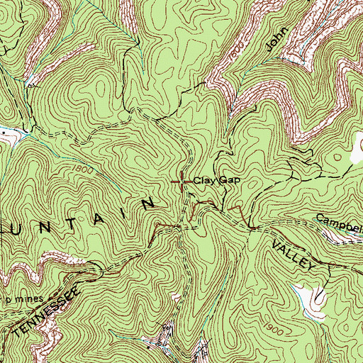 Topographic Map of Clay Gap, TN