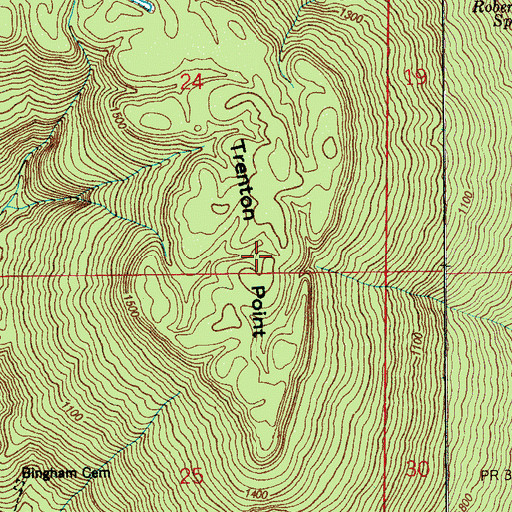 Topographic Map of Trenton Point, AL