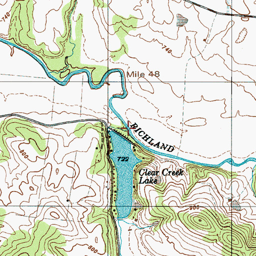 Topographic Map of Clear Creek, TN