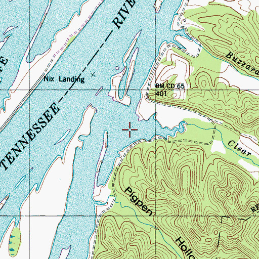 Topographic Map of Clear Creek, TN
