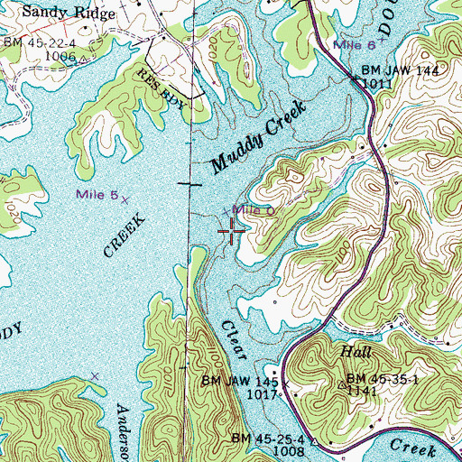 Topographic Map of Clear Creek, TN