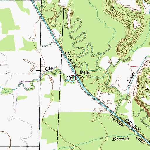 Topographic Map of Clear Creek, TN