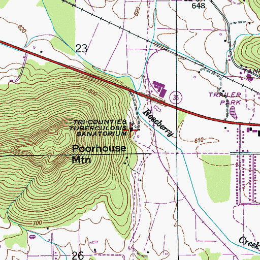 Topographic Map of Tri-Counties Tuberculosis Sanatorium, AL