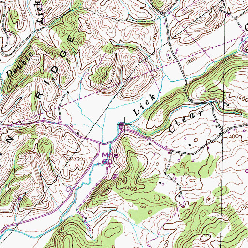 Topographic Map of Clear Creek, TN