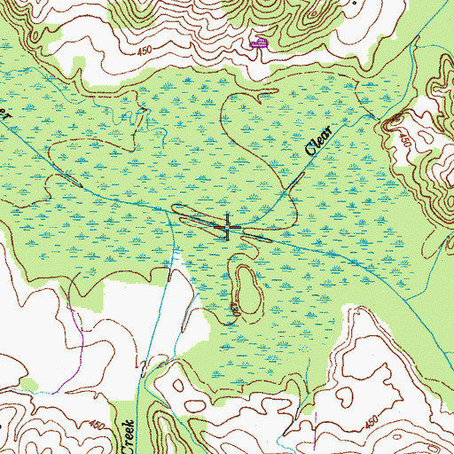 Topographic Map of Clear Creek, TN