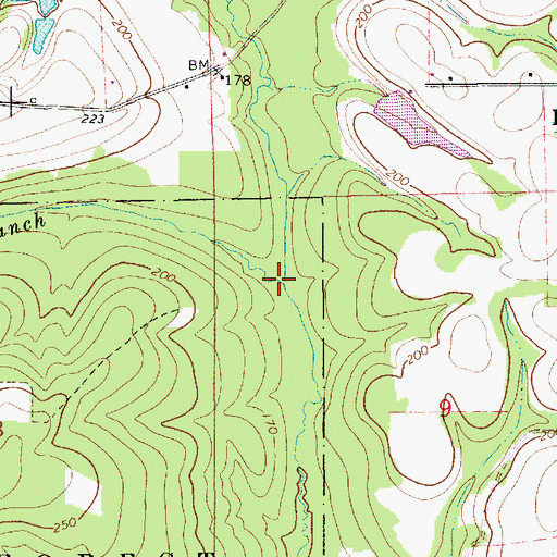 Topographic Map of Triangle Branch, AL