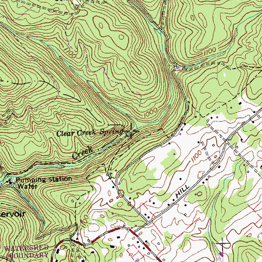 Topographic Map of Clear Creek Spring, TN
