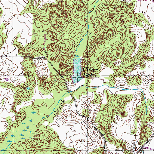 Topographic Map of Clear Lake, TN