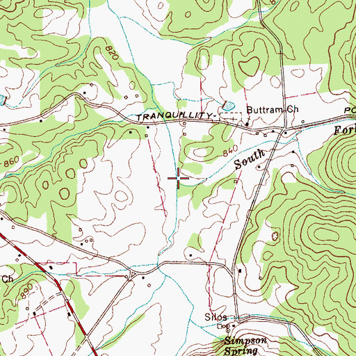 Topographic Map of Clearwater Branch, TN