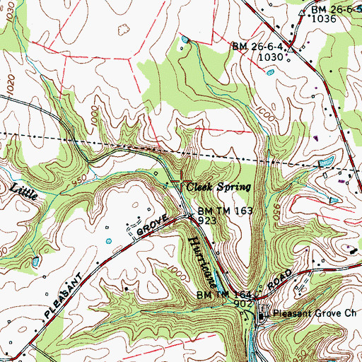 Topographic Map of Cleek Spring, TN