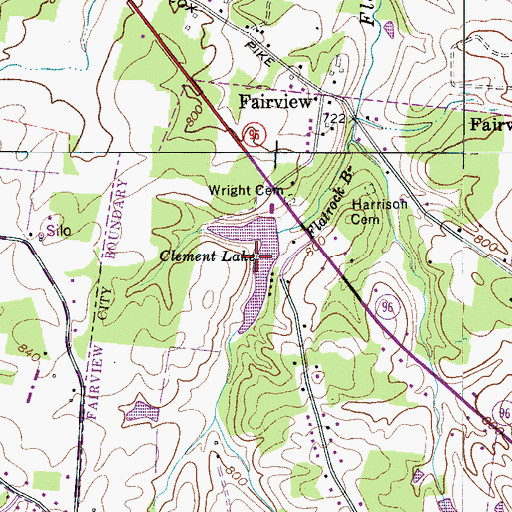 Topographic Map of Clement Lake, TN
