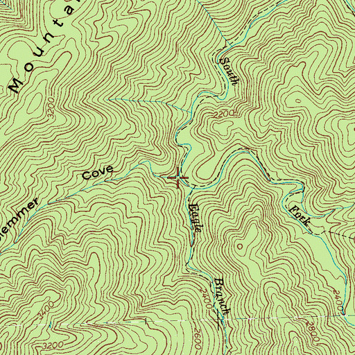 Topographic Map of Clemmer Cove, TN