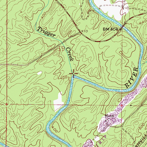 Topographic Map of Trigger Creek, AL