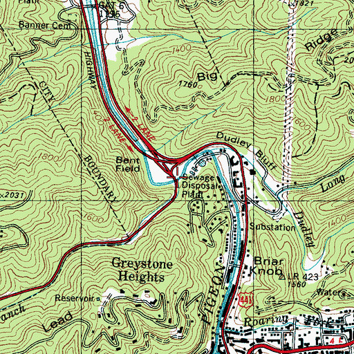 Topographic Map of Cliff Branch, TN