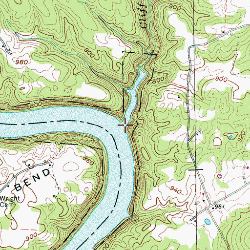 Topographic Map of Cliff Creek, TN