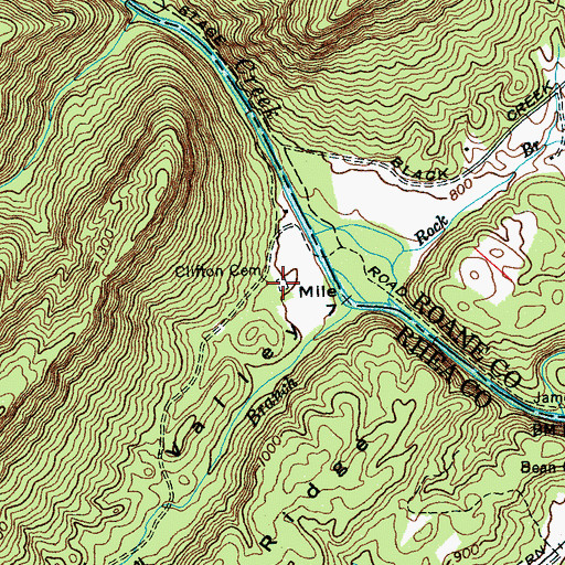 Topographic Map of Clifton Cemetery, TN