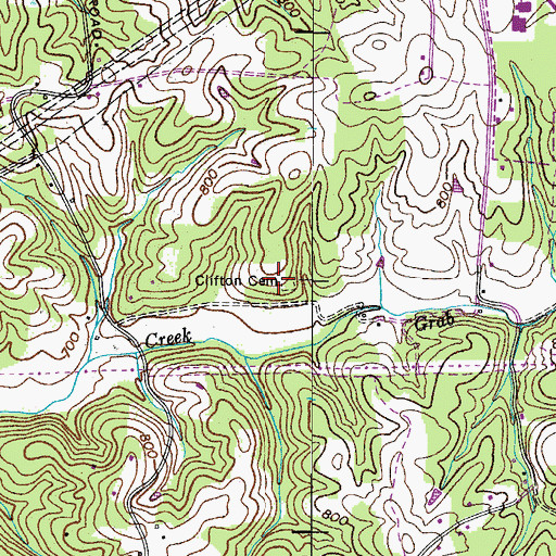 Topographic Map of Clifton Cemetery, TN