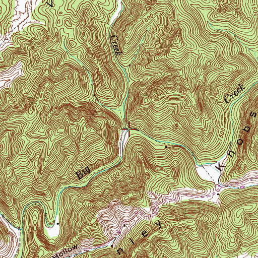 Topographic Map of Clifton Creek, TN