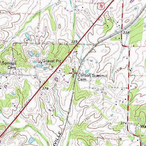 Topographic Map of Clifton Summit Cemetery, TN