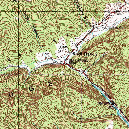 Topographic Map of Clinch Mountain School, TN