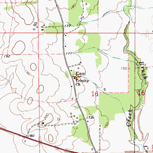 Topographic Map of Trinity Church, AL