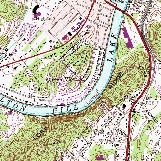 Topographic Map of Clinch View, TN