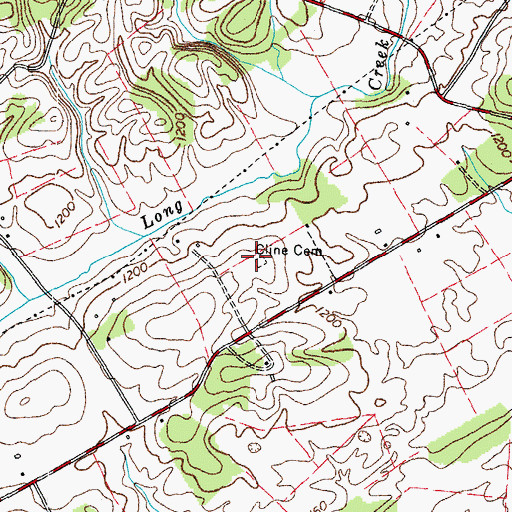 Topographic Map of Cline Cemetery, TN