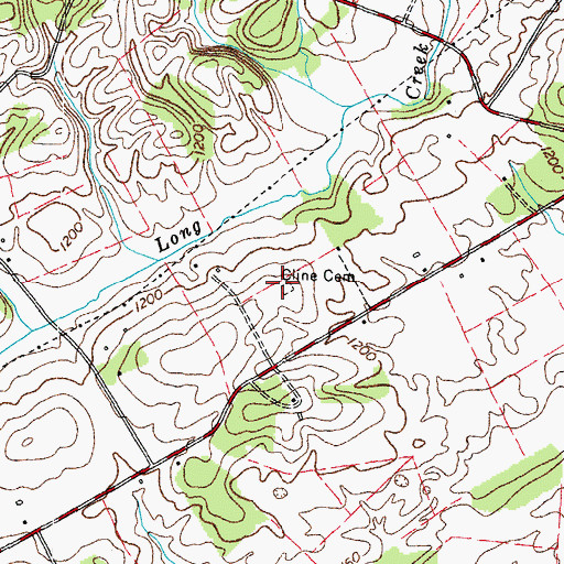 Topographic Map of Cline Cemetery, TN