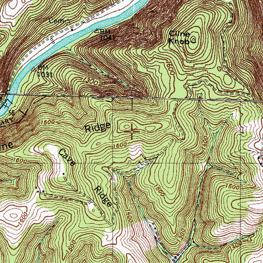 Topographic Map of Cline Ridge, TN