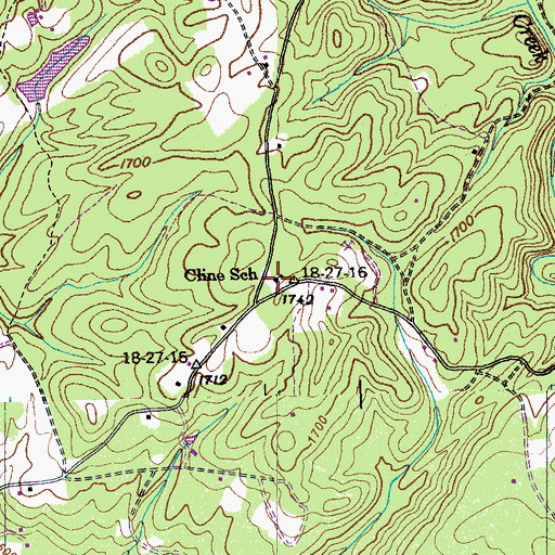 Topographic Map of Cline School, TN