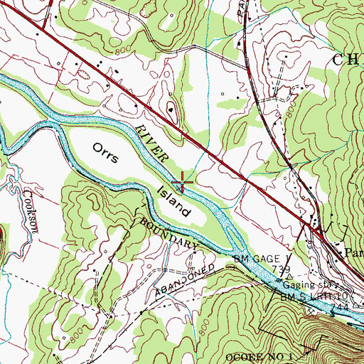 Topographic Map of Cloud Branch, TN