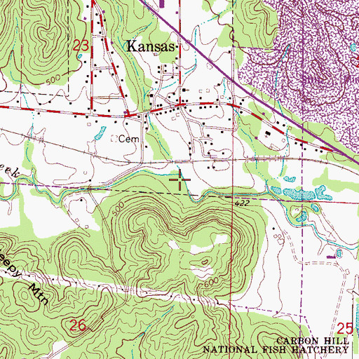 Topographic Map of Trinity Creek, AL