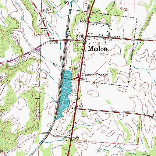 Topographic Map of Clover Creek Church, TN