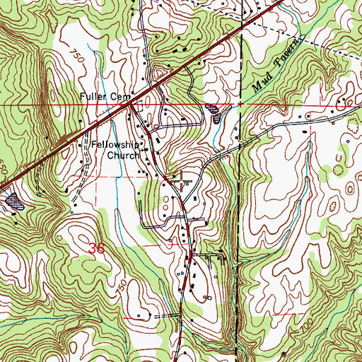 Topographic Map of Trinity Mountain, AL