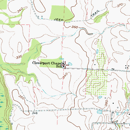 Topographic Map of Cloverport Chapel, TN
