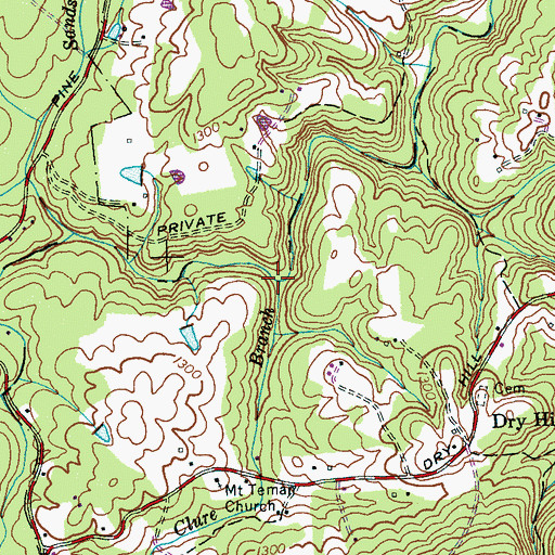 Topographic Map of Clure Branch, TN