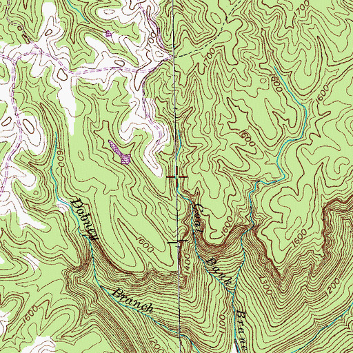 Topographic Map of Coal Bank Branch, TN