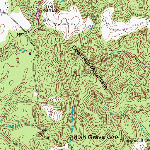 Topographic Map of Coal Hill Mountain, TN
